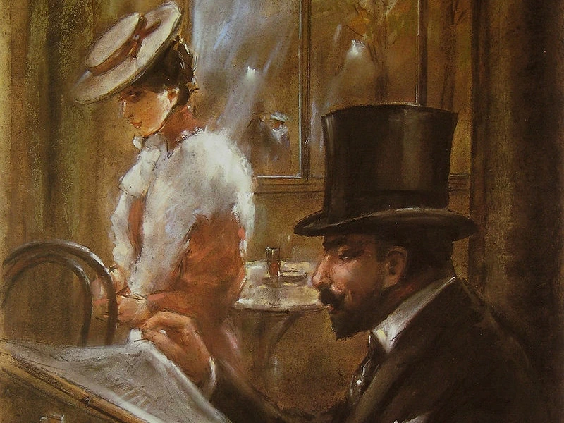 1861-Leo Lesser Ury - Nel Caffè Bauer 1898